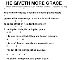 To added afflictions he addeth his mercy, to multiplied trials he multiplies peace. D A7 He Giveth More Grace When The Burdens Grow Greater D Ppt Download