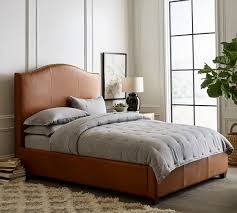 Vivaldi brown queen upholstered bed your bedroom deserves the best. Raleigh Curved Leather Bed Upholstered Bed Pottery Barn