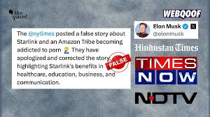 Fact-Check: New York Times Did Not Say Elon Musks Starlink Caused  Addiction to Pornography in Amazonian Tribe