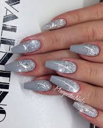 Maybe you would like to learn more about one of these? Matte Grey Nails With Silver Glitter Matte