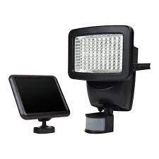 You can get motion sensor light fixtures that are hardwired, battery powered, or solar powered. Sunforce Solar 180 Degree Black Motion Activated Outdoor 120 Integrated Led Area Light 82126 The Home Depot