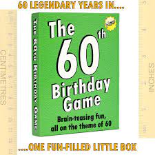 If you fail, then bless your heart. Buy The 60th Birthday Game A Fun Gift Or Present Specially For People Turning Sixty Also Works As An Amusing Little 60th Party Quiz Game Idea Or Icebreaker Online In Indonesia B003z2eh36