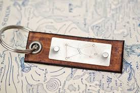 Orion Constellation Leather Tag Keychain Personalized Leather Etsy Leather Keychain Personalized Leather Leather Key