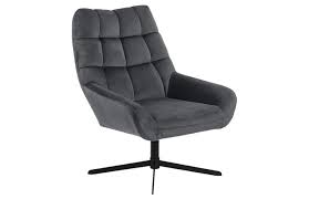 Wähle aus verschiedenen varianten, lederqualitäten und farben. Designer Drehsessel Aus Anthrazitgrauem Samt King Miliboo