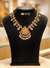 Lightweight Antique Necklace L Naj Jewellery L Nellore Gold Necklace Designs Necklace Designs Gold Jewelery
