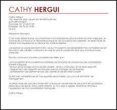 Il ne faut pas oublier de joindre sa lettre de motivation au cv quand on postule à un poste car c'est elle qui permet au recruteur de cerner votre personnalité et vos compétences. Exemple Lettre De Motivation Chef D Equipe Livecareer