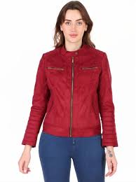 Leather Retail Maroon Regular Fit Jacket