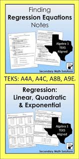 Finding Regression Equations Mixed Practice Quadratics Maths Solutions Math Lesson Plans
