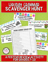 If you would like to hold an online scavenger hunt. Christmas Holiday Grammar Scavenger Hunt Review Activity Tpt