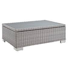 Rated 4.5 out of 5 stars. Modterior Outdoor Coffee Tables Conway 45 Inch Outdoor Patio Wicker Rattan Coffee Table In Light Gray