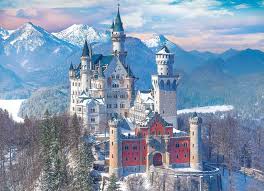 Ravensburger jigsaw puzzle 1000 piece throne room at neuschwanstein castle. Puzzle Eurographics 1000 Pieces Neuschwanstein Castle In Winter 1001puzzle Com