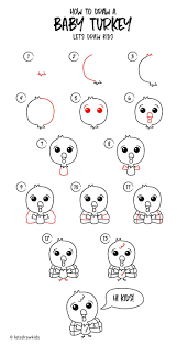 Draw Pattern How To Draw A Baby Turkey Easy Drawing Step By Step Perfect For Kids Let Codesign Magazine Daily Updated Magazine Celebrating Creativ Baby Turkey Drawing Videos For
