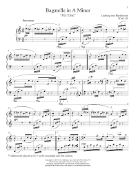 All this adds to the impression that the music is somehow trying to break free from its melancholy meanderings. Ludwig Van Beethoven Bagatelle In A Minor Fur Elise Woo 59 Sheet Music Download Pdf Score 430493