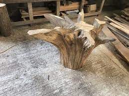 Large Oak Tree Table Root Etsy Raw Wood Furniture Tree Table Root Table