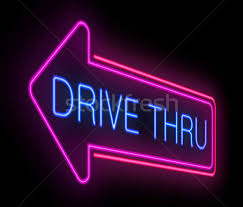 This sign in the bathroom at my job. Drive Thru Neon Sign Stock Photo C 72soul 2936136 Stockfresh