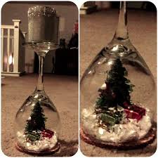 Wine Glass Snow Globe Candle Holder Christmas Wine Glass Candle Holder Diy Christmas Decorations Easy Wine Glass Crafts