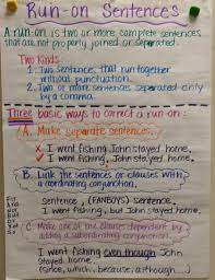 Run On Sentences Sentence Anchor Chart Run On Sentences Writing Anchor Charts