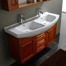 For smaller bathroom spaces, narrow depth bathroom vanities are available that measure less than 18 inches deep. Narrow Depth Double Sink Bathroom Vanity Image Of Bathroom And Closet