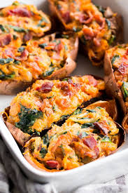 These Twice Baked Sweet Potatoes Can Be Served As A Healthy Meal Or Side Dish Your Choice The Twice Baked Sweet Potatoes Paleo Sweet Potato Healthy Recipes