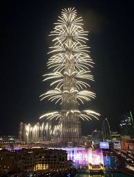 Dubai Burj Khalifa Feu D Artifice Paysage Voyage Ville Touristique