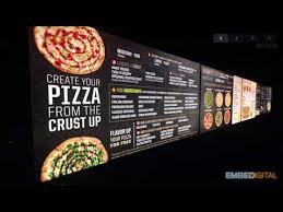 Digital Menu Board For Pizza Hut Created By Embed Digital Youtube Pizza Menu Design Digital Menu Digital Menu Boards