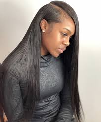 Side Part Leave Out Sew In Sew In Straight Hair Long Weave Hairstyles Straight Weave Hairstyles