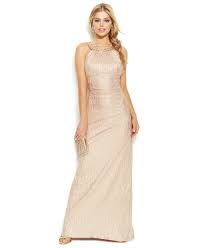 Xscape Embellished Metallic Halter Gown Reviews Dresses Women Macy S Special Occasion Dresses Xscape Dresses Fashion