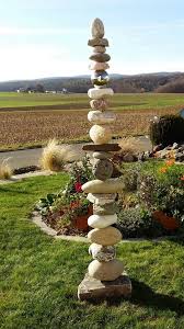 Steinturm Stone Tower Steine Stahlkugel Steinkugel Feuerverzinkter Rostf Garden Art Unique Gardens Amazing Gardens