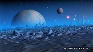 Blue Evening Space Landscape Made In Blender And Gimp Space Art Gallery Space Art Landscape