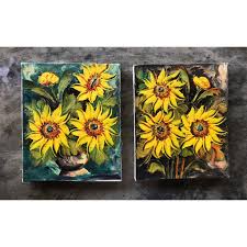 Sehingga tidak sedikit para seniman menjadikan bunga ini sebagai objek lukisan yang spesial. Lukisan Bunga Matahari Lukisan Palet Timbul Ukuran 10r 25 4 X 30 5 Cm 100 Buatan Tangan Shopee Indonesia