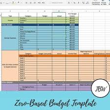 Monthly Budget Template Zero Based Budget Excel Download Etsy Monthly Budget Template Excel Budget Budgeting