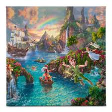 Peter Pan S Never Land Gallery Wrapped Canvas By Thomas Kinkade Studios Shopdisney In 2021 Thomas Kinkade Disney Peter Pan Disney Disney Paintings