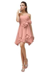 Bridesmaid Dresses Peach color Bow 500+ styles