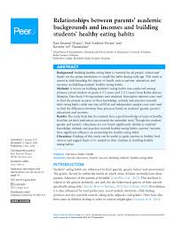 Beat the heat by enjoying the icy ais. Pdf Relationships Between Parents Academic Backgrounds And Incomes And Building Students Healthy Eating Habits