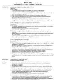 Manager Financial Accounting Resume Samples Velvet Jobs