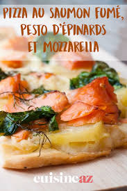 Pizza Au Saumon Fume Pesto D Epinards Et Mozzarella Recette Pizza Saumon Fume Pizza Saumon Pesto D Epinard