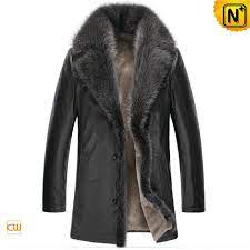 Mens Black Shearling Winter Fur Coat Cw852469 Mens Shearling Coat Mens Fur Coat Winter Fur Coats