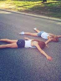 Just Chillen In The Middle Of The Street Friends Photography Best Friend Photography Best Friends Shoot