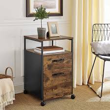 Des caissons à tiroirs : Vasagle Caisson De Bureau En Style Industriel 41 X 45 X 66 Cm