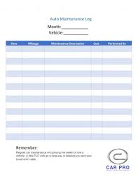 The information history stored in equipment maintenance log utilized by technicians who are responsible for fixing the equipment. 9 Vehicle Maintenance Log Templates Pdf Excel Download