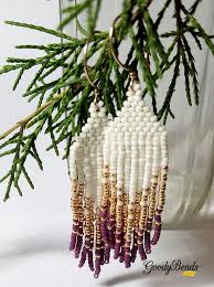 Free download perler beads patterns for your crafts! earrings. Diy Beaded Frilly Fringe Earrings With Free Pattern Tutorial