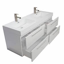 Browse a large selection of bathroom vanity designs, including single and double vanity options in a wide range of sizes, finishes and styles. Buy 54 Inch Modern Double Sink Vanity Set With Drawers Gloss White Tn B1380 Hgw Conceptbaths