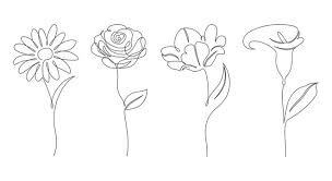 Branch & flower line art illustration. 9 124 Best One Line Drawing Flower Images Stock Photos Vectors Adobe Stock