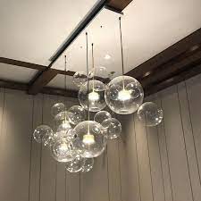 Mickey modern led chandelier frosted globes for oil. Nordic Bubble Ball Mickey Chandelier Creative Personality Bar Lamp Led Glass Exhibition Window Chandelier Rh8094 Modern Lighting Manufacturer