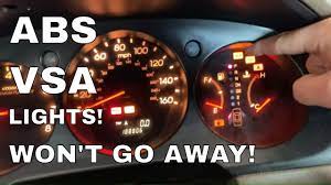 Acura Honda Vsa Abs Lights On Dtc 98 1 And 84 1 Youtube