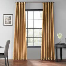 Exclusive Fabrics Furnishings Flax Gold Blackout Vintage Textured Faux Dupioni Curtain 50 In W X 108 In L Pdch Kbs8bo 108 The Home Depot Faux Silk Curtains Colorful Curtains Furnishings