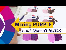 Red Blue Mixing Vibrant Purple Paint