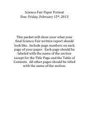 You will need 60 index cards 2. Science Project Research Paper Pdf Science Fair Paper Format Due Friday February 15th 2013 This Packet Will Show Your What Your Final Science Fair Course Hero