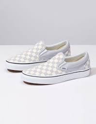 Black And Grey Slip On Vans Womens Vans Checkerboard Gray Dawn True White Womens Slip On Shoes Gray 334081115 Women S Slip On Shoes Vans Shoes Women Vans Checkerboard