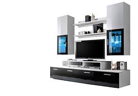 Wohnwand kaufen › otto.de hochglanz & aus holz wohnwand weiß massive wohnwände in top qualität › ratenkauf möglich & kauf auf rechnung! Toledo Entertainment Center With Multicolor Led System And Remote Control Modern Design Wall Unit For Contemporary Homes Black And White Buy Online In Qatar Furniture Products In Qatar See Prices